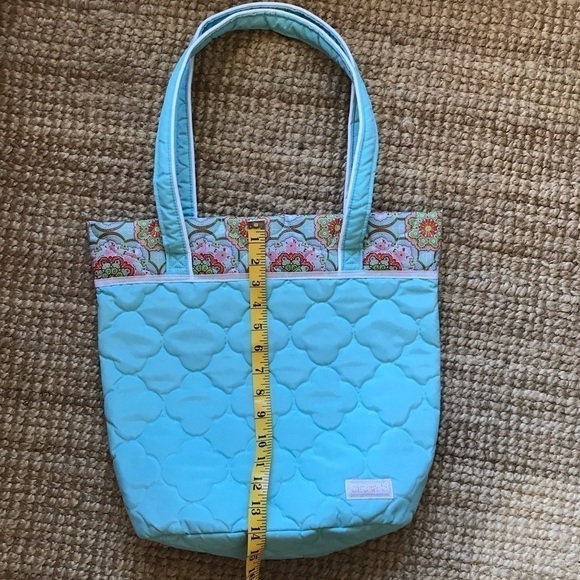 CINDA b turquoise nylon quilted purse/ handbag/ shoulder bag bucket bag. - Picture 8 of 8